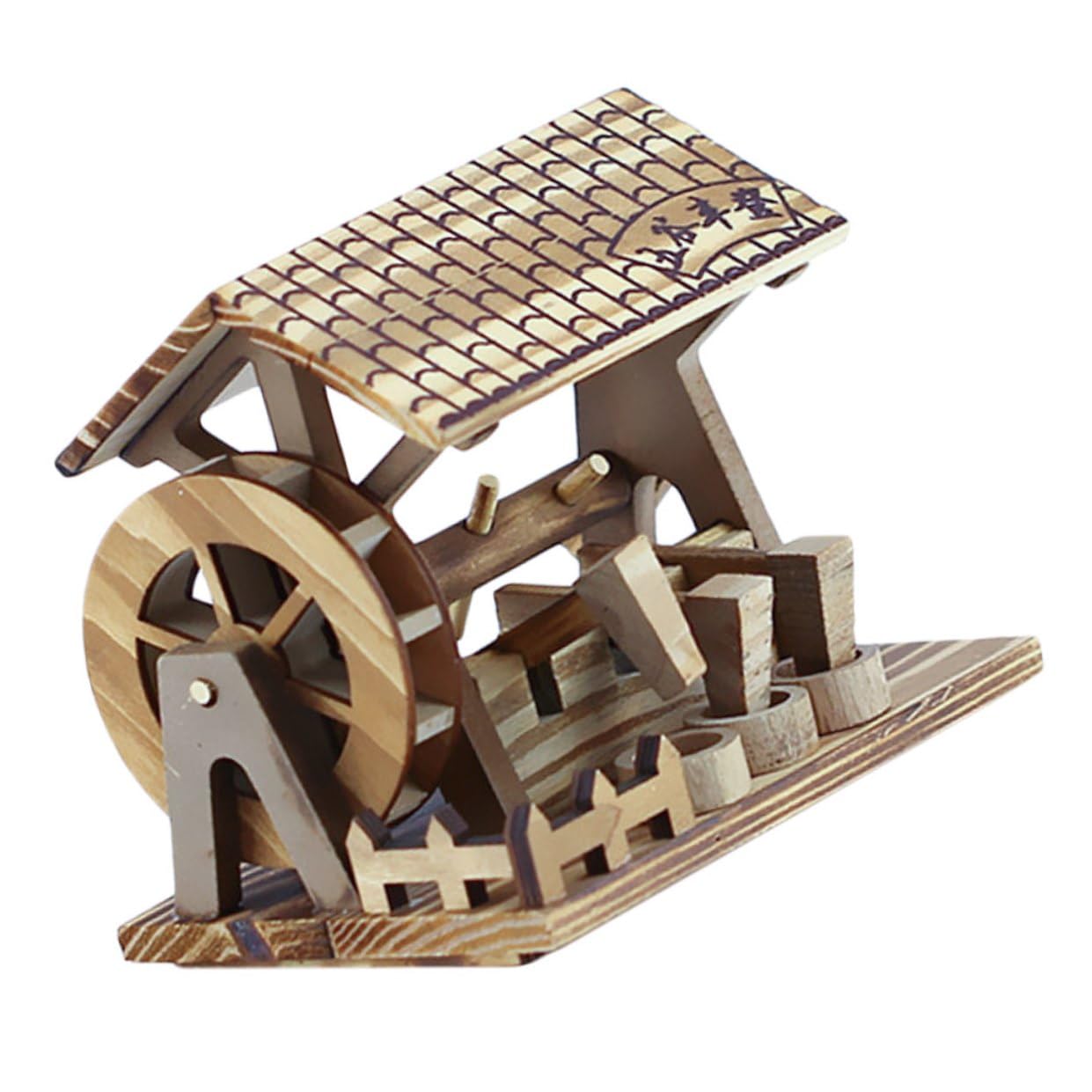 Maison miniature en bois artisanale ornement de table luxe