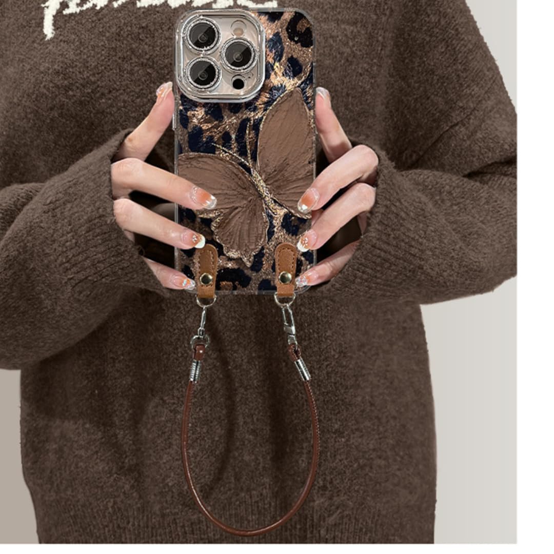 Lanière Papillon pour iPhone 15 Pro (Compatible avec la Coque et la lanière de l'iPhone 15 Pro)