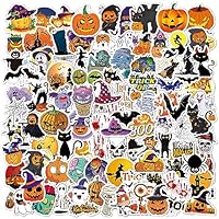 Halloween Stickers for Kids 100Pcs Vinyl Waterproof Cute Sticker Pack Crafts Scrapbook Water Bottle Laptop Skateboard Decoration Funny Cartoon Pumpkin Decals for Children Teens Adults