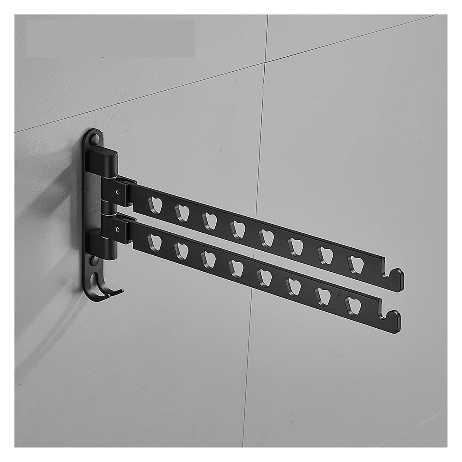 BCJMKDX folding clothes horse, Folding Clothes Drying Rack Black Swivel Hanger Dryer Balcony(2)