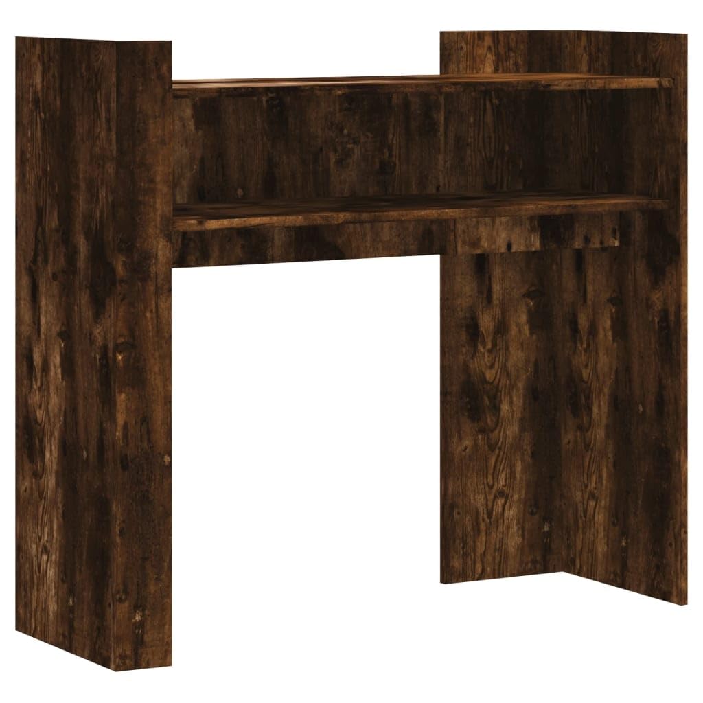 Mesa consola de roble ahumado, 100 x 35 x 90 cm, de madera, mesa auxiliar clásica para pasillo, salón y entrada, muebles de pasillo