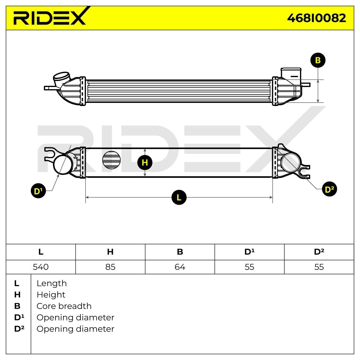 RIDEX 468I0082 Intercooler