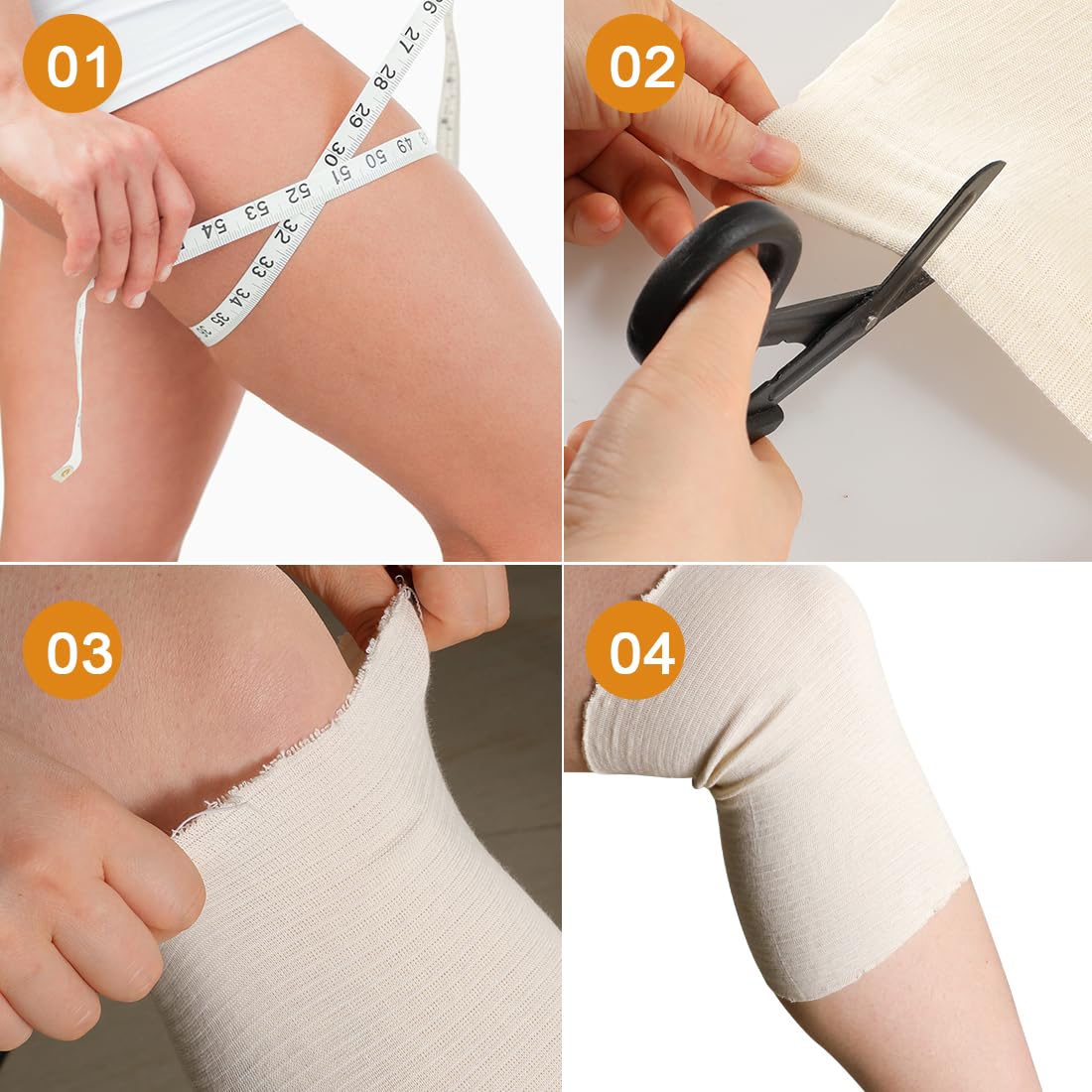 Tubular Bandage Elastic Compression Bandages Roll for Plus Size Leg Knee Wound Care Size H Breathable Cotton Stockinette Tubing Sleeve (2 Inch x 5.5 Yard) — Amazon image 7