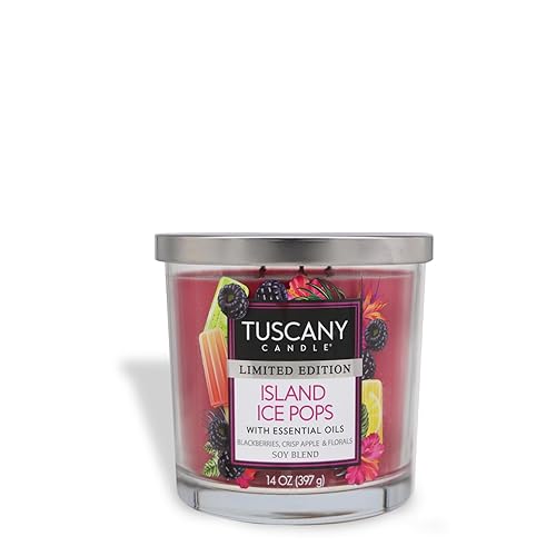 Tuscany Candle Island Ice Pops: BlackBerry Scented Summer Candle, 14 oz