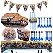 Produktbild REYOK Partygeschirr Kindergeburtstag Set, 92Pcs Dragon Ball Kindergeburtstag Deko Kit Party Teller Tassen Servietten Tischdecke Papier Banner für Motto-Party Tischdeko Partygeschirr -Serve 10 Gäste
