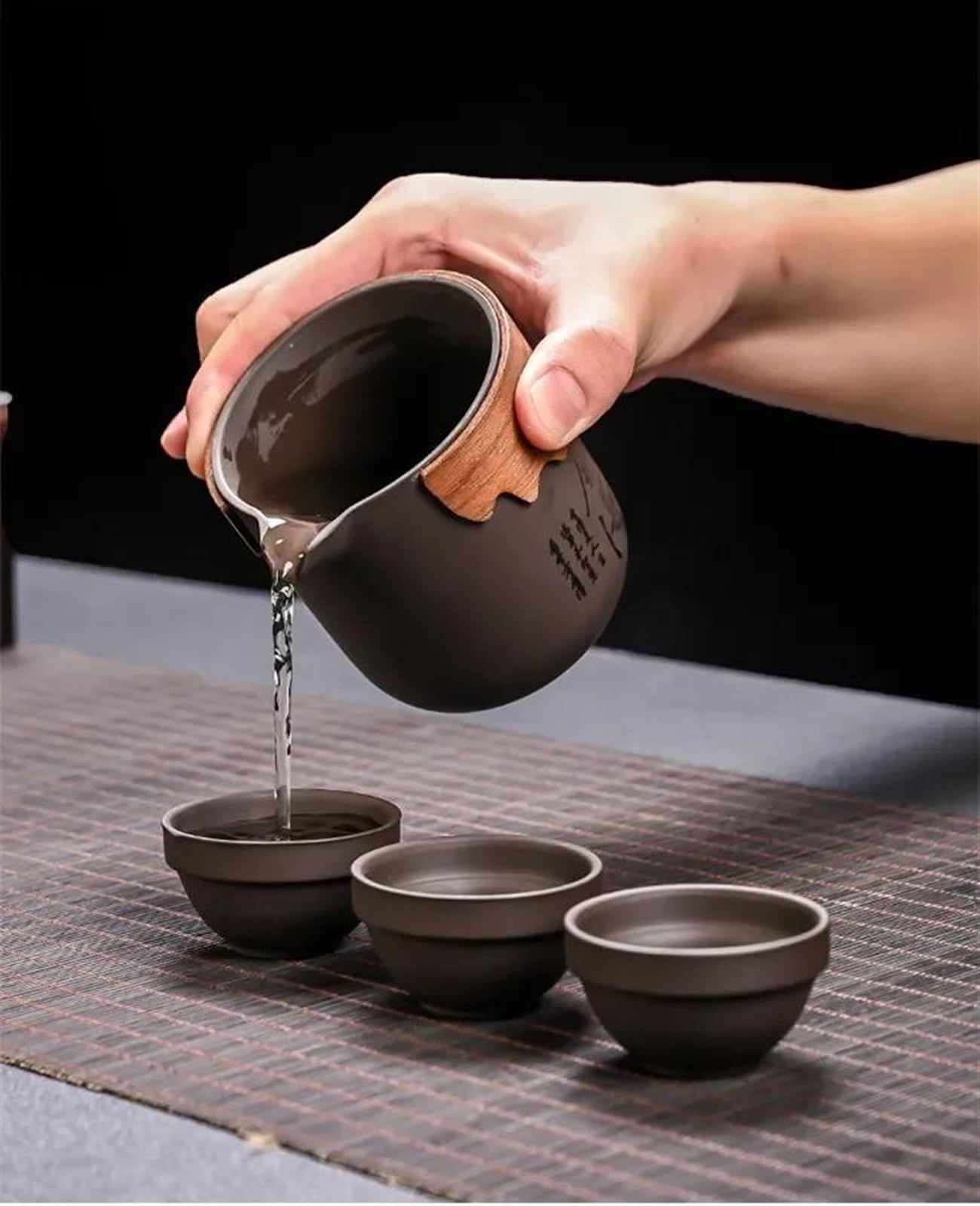 Reise-Teeservice „Purple Sand“ – Tragbares Teeservice für unterwegs, Teetassen für die Teezeremonie, Feines Kung-Fu-Teeservice, Teekannen & Kaffeekannen, Reise-Teeservice