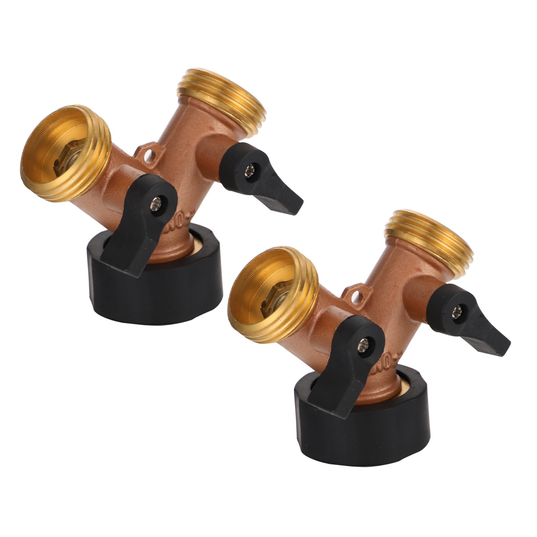 Levemolo 2 Stück Garten Schlauchverteiler aus Messing Kugelhahn Adapter Robuster Wasserschlauch Anschluss für Tropfbewässerung Vielseitige Schlauchverbinder für Gartenbewässerungssysteme