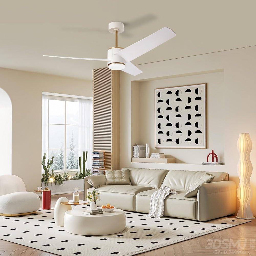 IMMAX NEO LITE BEAUTY Smart LED-Deckenleuchte mit Ventilator, Tuya WiFi, Roségold/Weiß