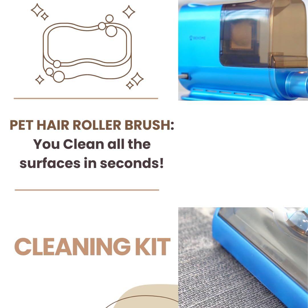 BEHOME Aspirazione e Toelettatura Cani e Gatti, Aspirapolvere Cane e Gatto, Aspiraione Peli Animali e Aspirapelo, Tosatrice professionale 6 accessori, Silenzioso