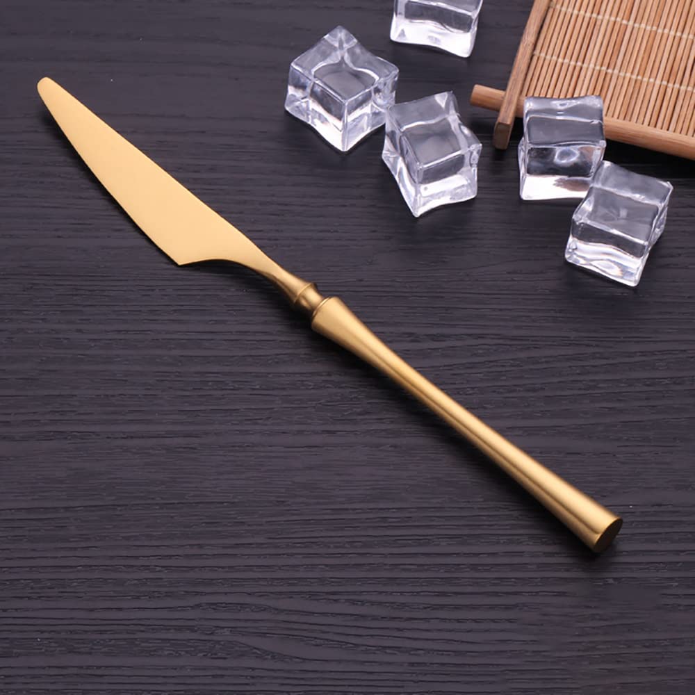 Générique Ensemble De Couverts en Acier Inoxydable 18/8, Couverts De Voyage en Or Mat, Ensemble Dargenterie pour 12 Personnes, Couverts Lavables Au Lave-Vaisselle