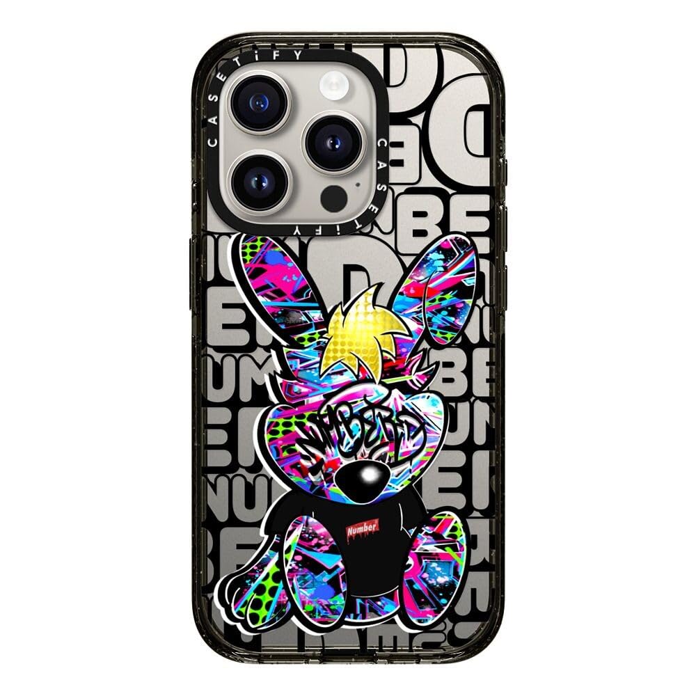 CASETiFY インパクト iPhone 15 Pro ケース [MIL規格準拠 (4x MIL-STD-810G) / 2.5mからの落下試験をクリア] - Punny SD - クリア ブラック