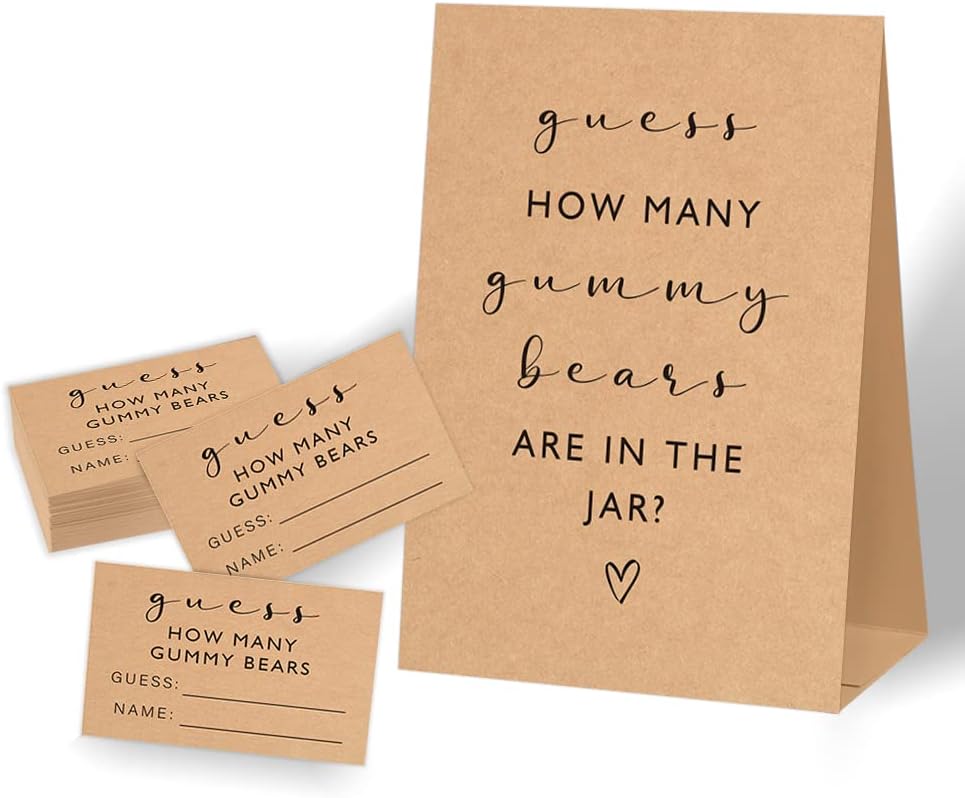 Zhminz Guess How Many Gummy Bears Baby Shower Game,Bear