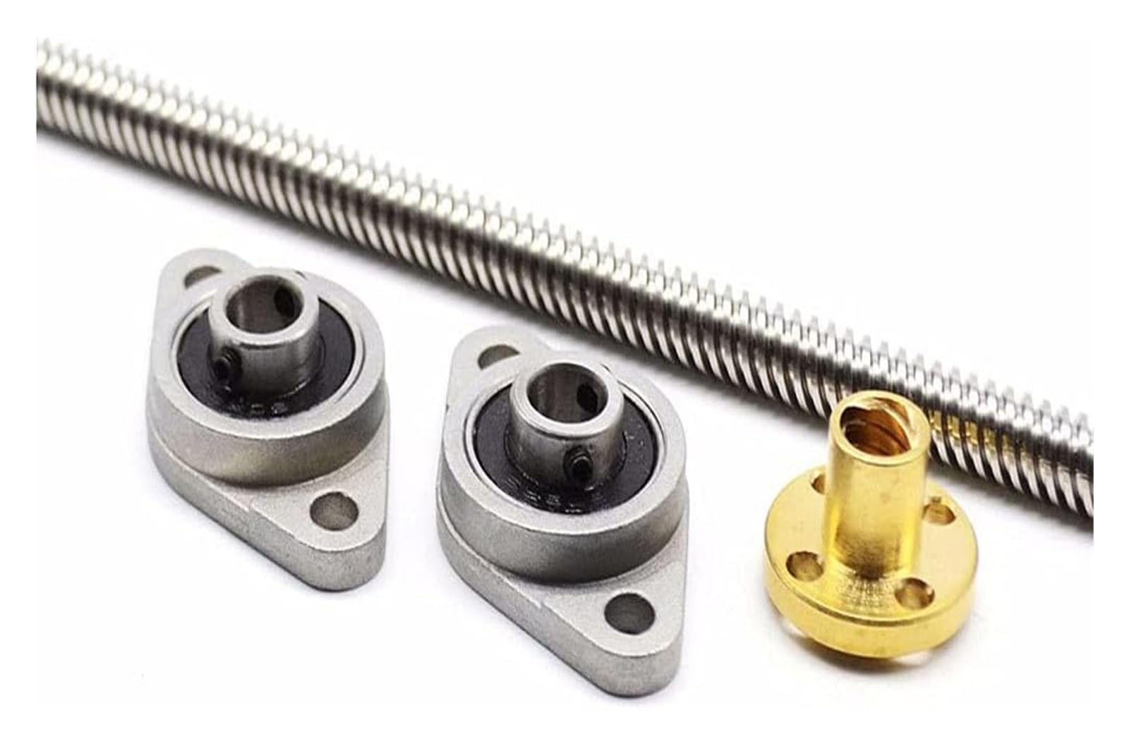Juego de Piezas for Impresora 3D, con husillo T8 de 8 mm (150/200/300/400/500 mm), Tuerca de Cobre, Soporte de rodamiento KFL08 y Kit de Acoplamiento Flexible de 5 a 8 mm.(500mm)