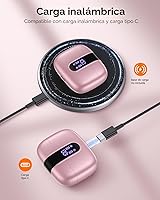 Vista 6 de TAGRY Auriculares Bluetooth Verdaderamente Inalámbricos Auriculares 60H Reproducción Pantalla LED de Energía Audífonos con Estuche de Carga