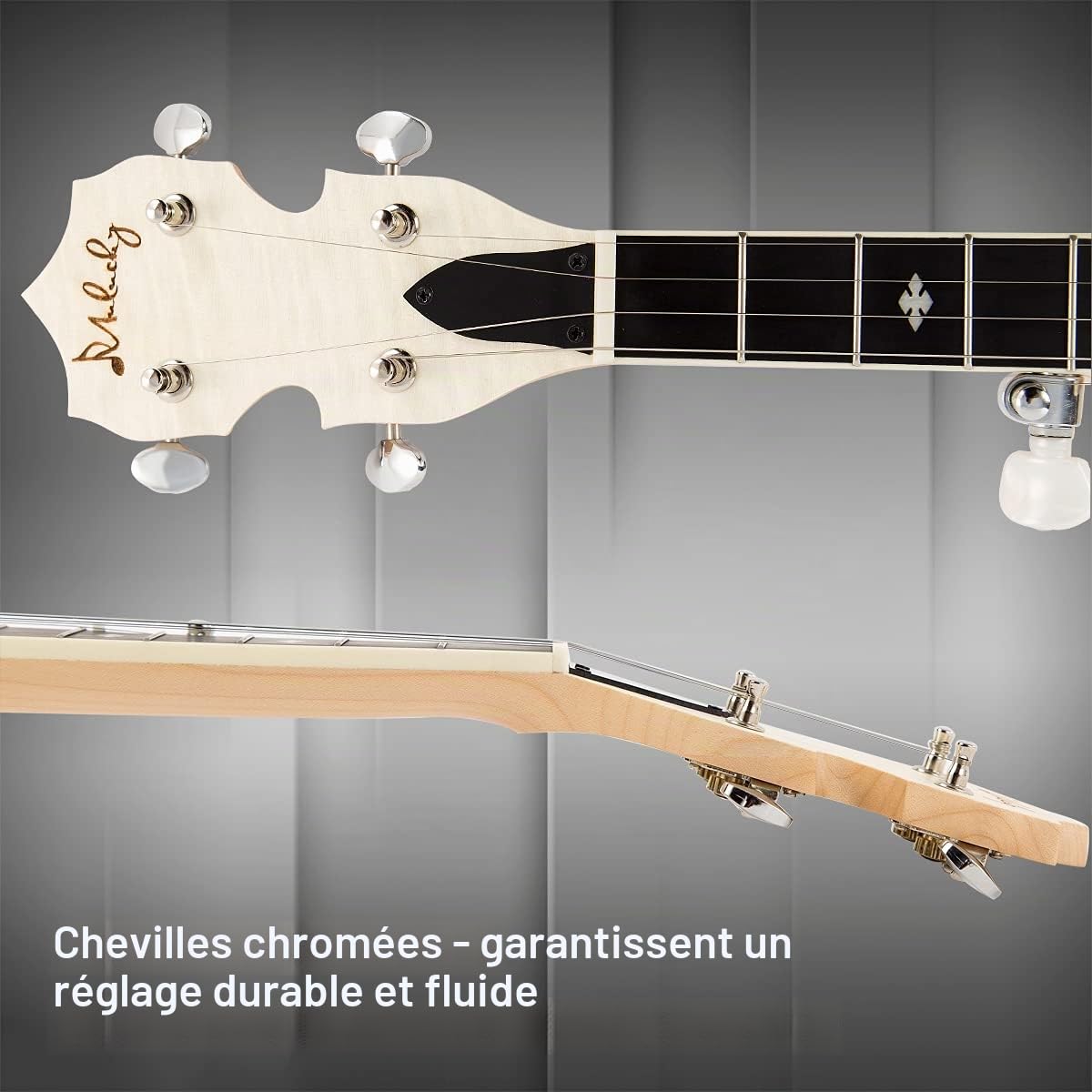Mulucky Mini Banjo 5 Cordes 71,1 cm Tête Remo Résonateur 5ème Accordeur Engrenage Kit Démarrage Sangle Clé Règle Média