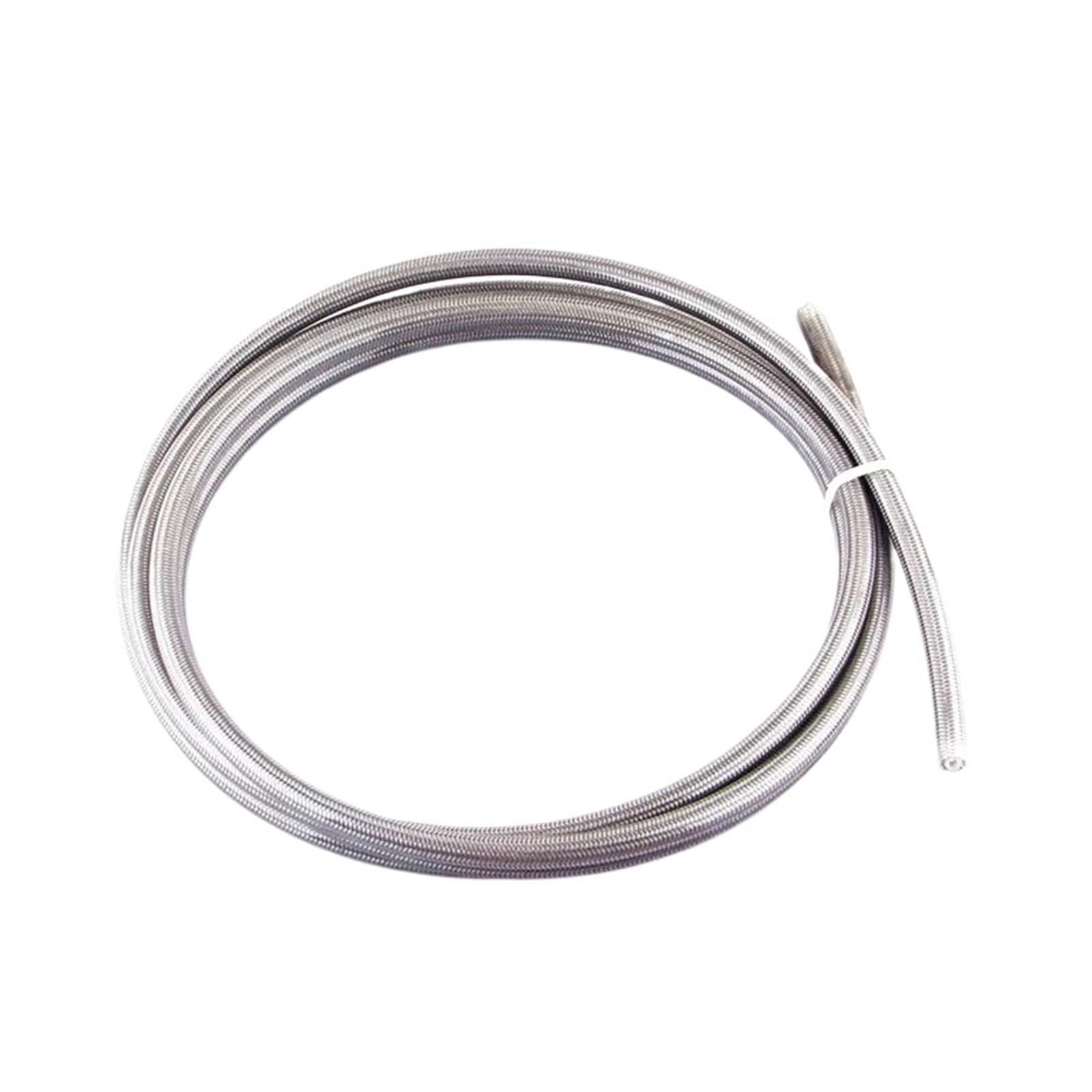 AN3 5m/lot Braided Stainless Steel Nylon Brake Line Hose Fluid Hydraulic Hose PTFE Brake Line Gas Oil Fuel Tube Pipe Brake Lines Kit(Silver Nylon)