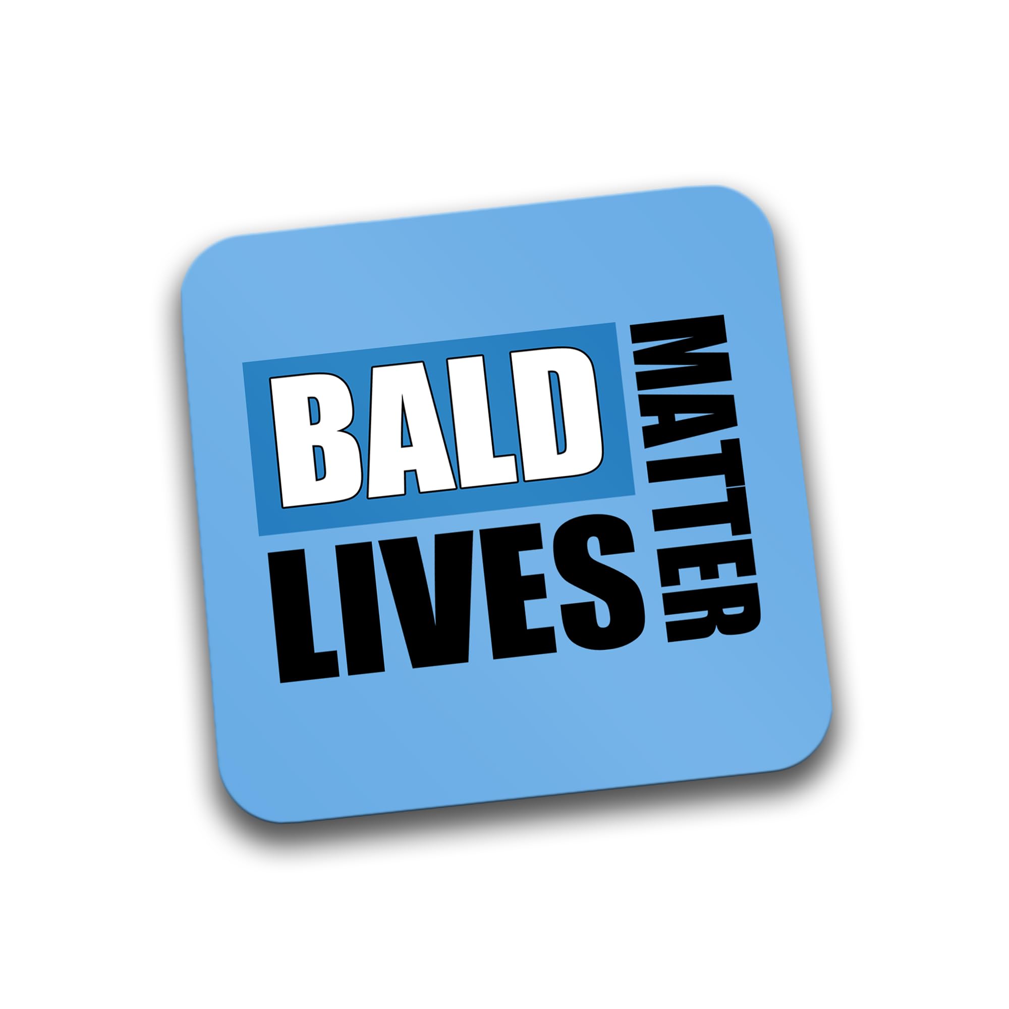 Rib Ticklerz - Funny Coaster Bald Lives Matter Funny Joke Novelty Grandad Grandpa Dad Uncle Mens Man Gifts Presents Baldi Birthday Christmas Office Jokes - DC335