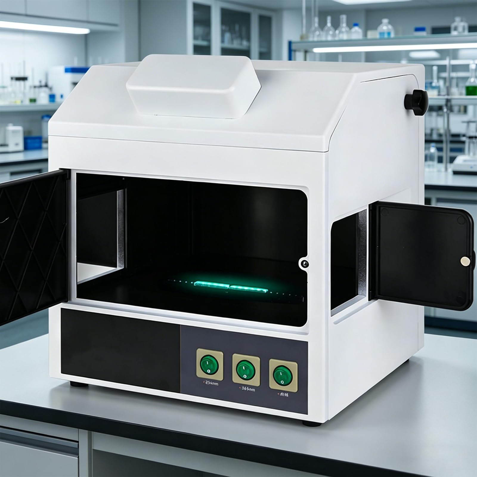 UV-Analysegerät, 254 nm/365 nm für Jadebewertung, inklusive 200 x 50 mm Filter und Beobachtungsfenster, einstellbarer Lichtwinkel für Produkttests