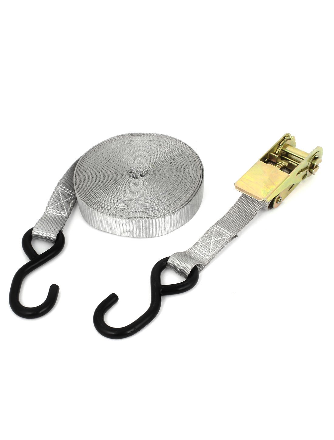 Aexit Gray Binding Tool Sets 2 Hooks Car Goods Metal Ratchet Tie Down Strap -Free Tool Sets 10m Length