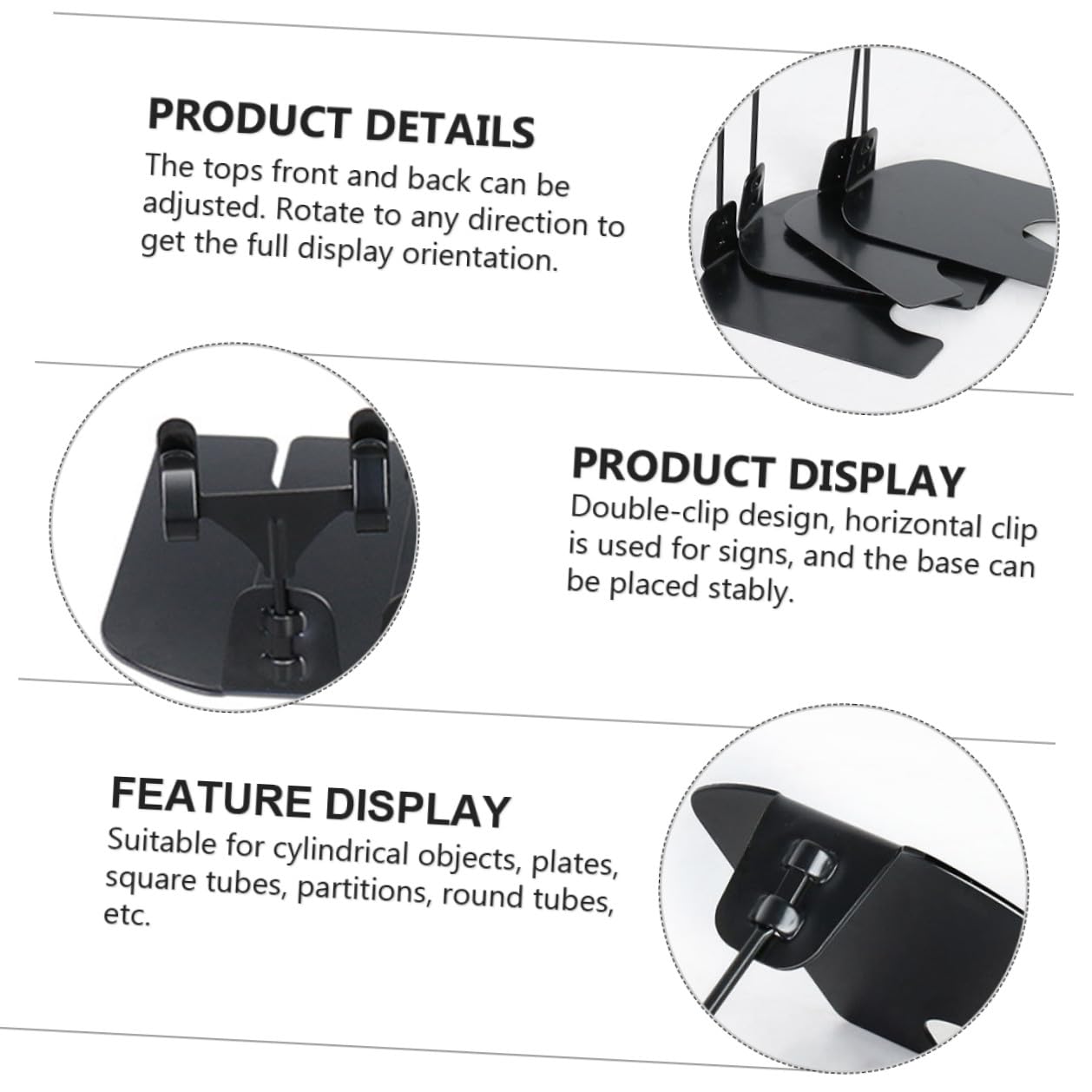 10 pezzi Supporto Cartellini Prezzi Nero Clip Porta Etichette in Ferro Elettroplaccato per Supermercato Panetteria e Negozio Espositore Prezzi Versatile e Riutilizzabile