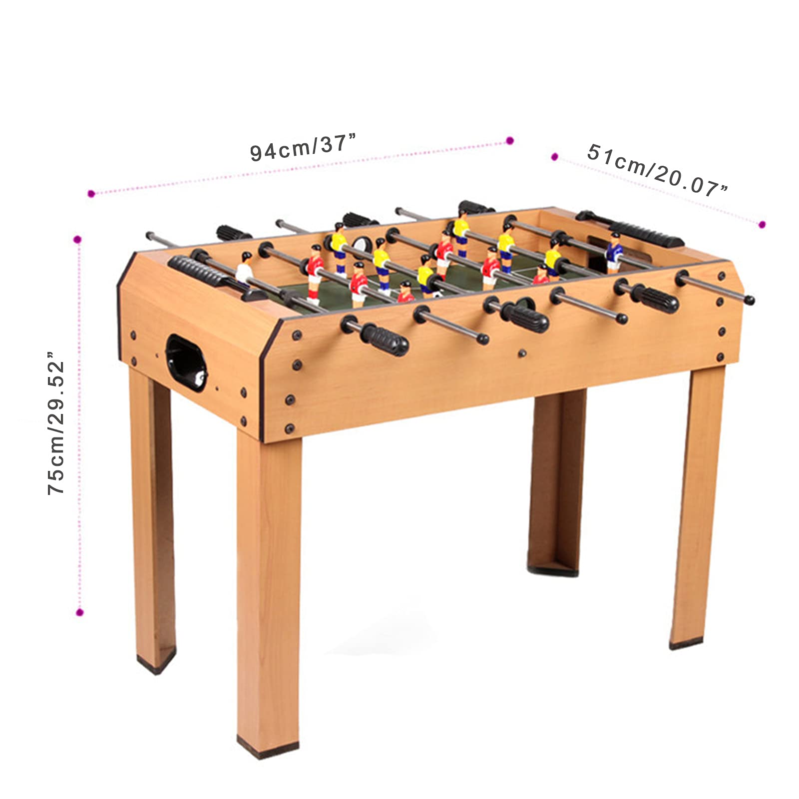 Generico Tavolo da Calcio Balilla, Mini Tavolo da Calcio con Legno per Adulti e Bambini, Biliardo, Calcio, Competizione Sportiva, 37" Giochi per Sala Giochi Domestica, Giochi Arcade