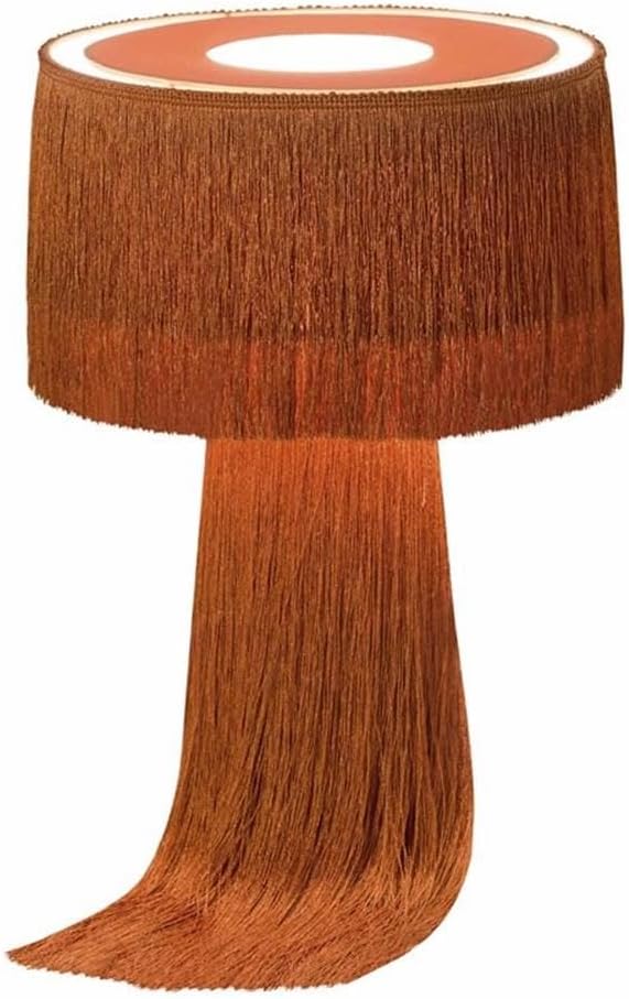 Atolla Tassel Fringe Table Lamp in Brick and Black