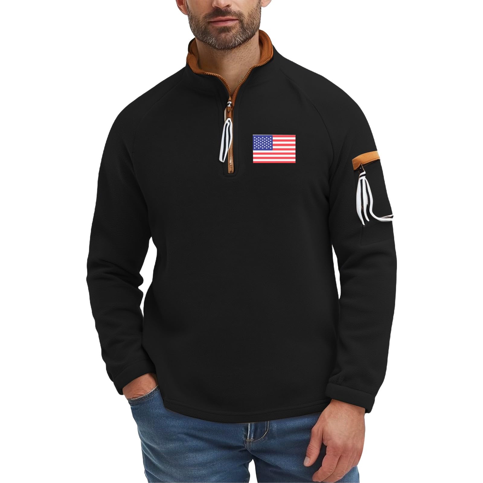 Sudadera Sin Mangas Hombre De Terciopelo Hombre, con Media Cremallera Y Cuello, Capucha para Exteriores Shorts Men's Clothing Mujer Muscle Fit Camisas Manga Larga Cortavientos Running