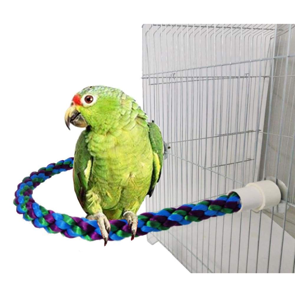 Easy-Topbuy 30Cm Bird Standing Rope Cotton Rope Bird Perch Bird Cage Toy, /55Cm/80Cm/105Cm, Curved Bird Cage Rope For Small Parrots Budgies Parakeets