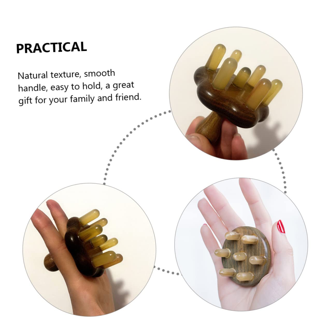 Beatifufu 3pcs Massage Comb Shampoo Scalp Massager Scalp Shampoo Brush Scraping Scalp Comb Guasha Massage Tool Hair Teasing Comb Scalp Scrub Brush Jade Comb Combs Acupoint Massage Tool Horns