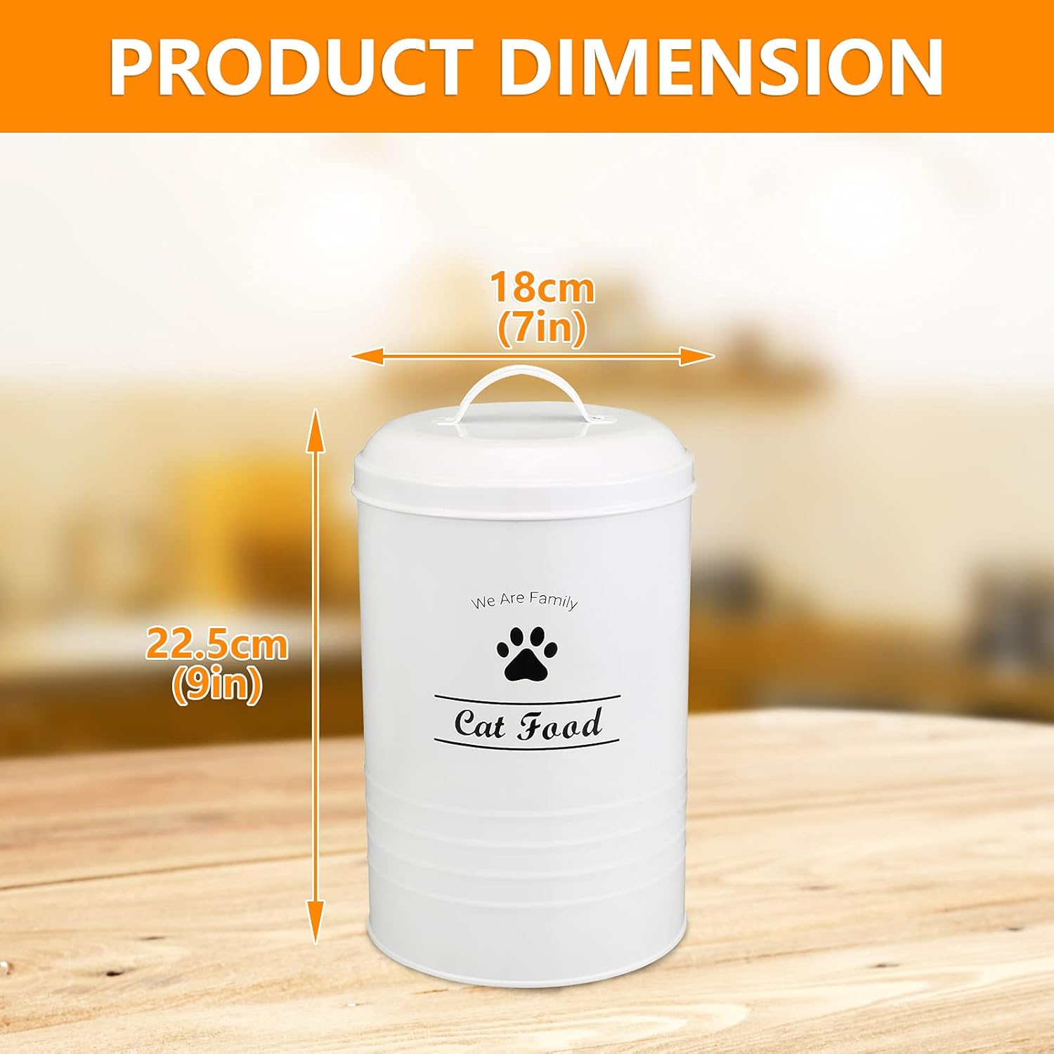 Geyecete Cat Food Container - Pets Good Cat Food Storage Canister, 4lbs Capacity - Scoop Included : Pet Supplies