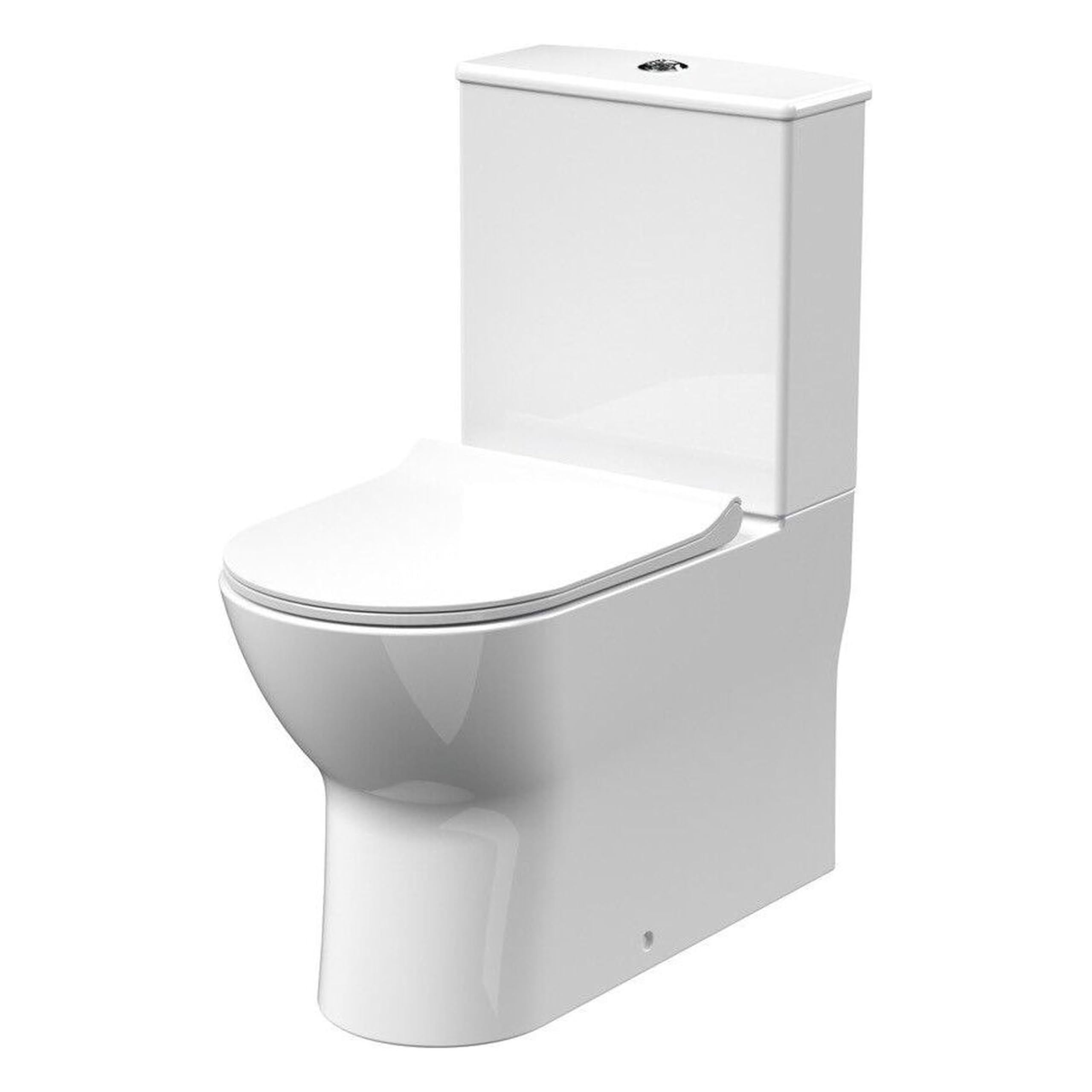 Balterley Rimless Flush To Wall Close Coupled Toilet PanCistern & Soft Close Sandwich Seat806mm X 375mm X 612mm from B&Q