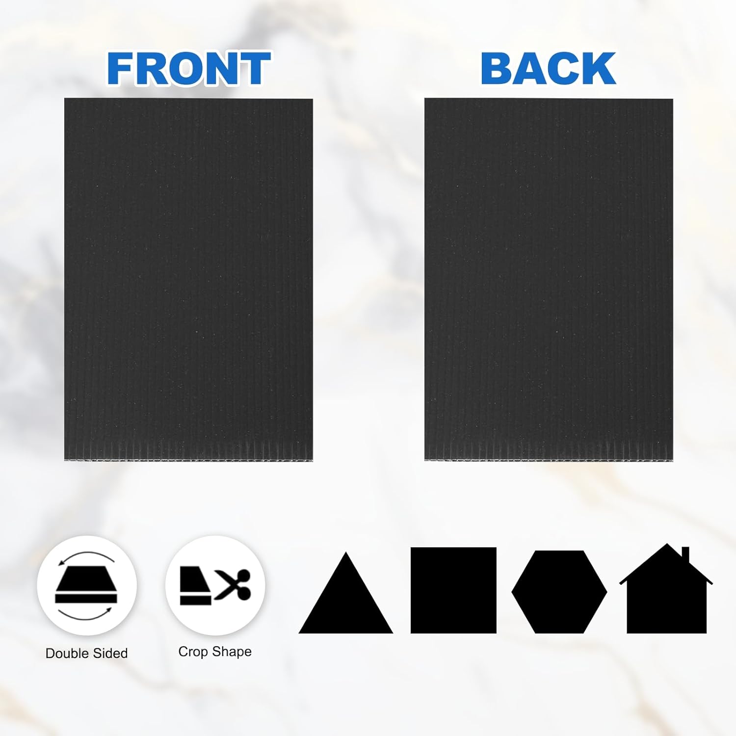 4 Pcs Corrugated Plastic Sheet 4mm Black Corrugated Plastic Boards 12 X 12 Inch Blank Waterproof Signs for Crafts DIY Guide Poles Party Decorations