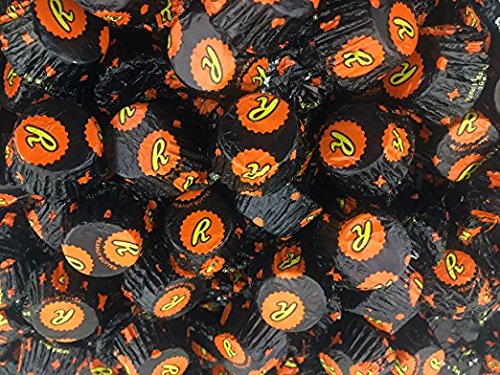 REESE S Miniatures Dark Chocolate Peanut Butter Cup Candy, Black Orange Foil (Pack of 2 Pounds)