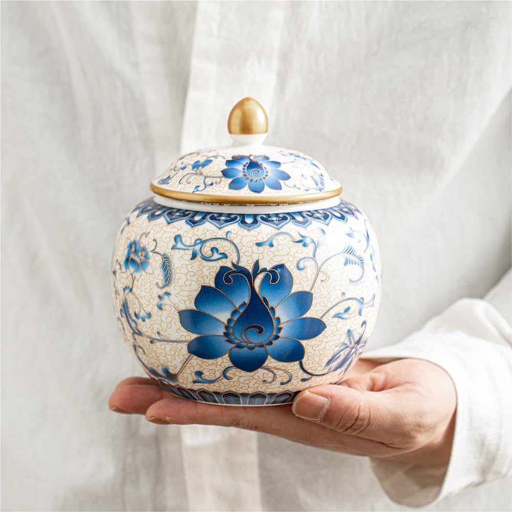Set Da Tè Contenitore for la conservazione del tè sfuso for uso domestico Barattolo for la conservazione sigillato da cucina Set da tè retrò creativo Set di scatole regalo con doppio barattolo Baratto
