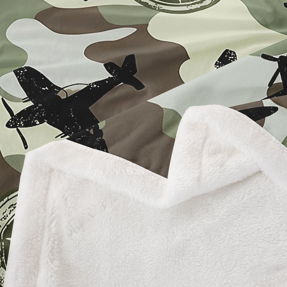 Castle Fairy Camo Aircraft Throw Blankets 40"×50",Girls Boys image 4