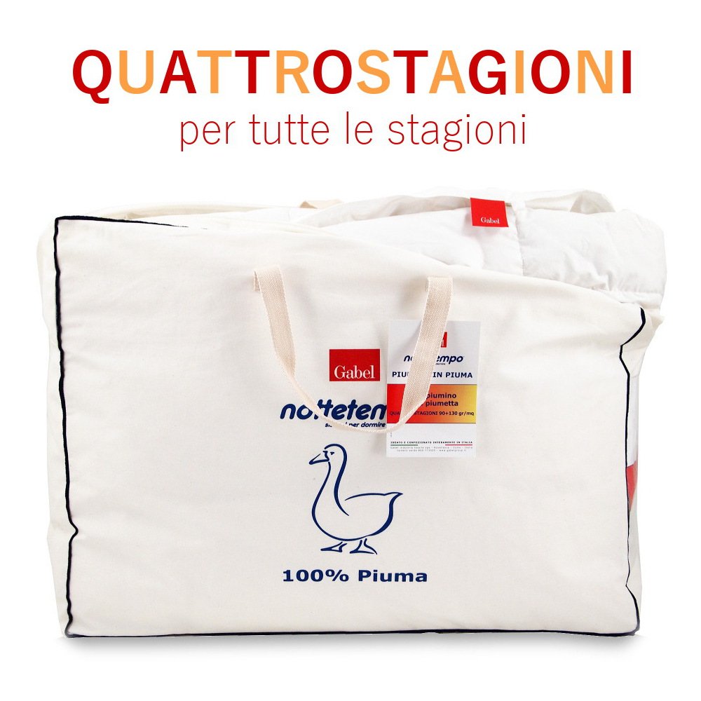 Gabel Piumino in piuma d'oca MATRIMONIALE nottetempo 90% piumino 10% piumetta QUATTROSTAGIONI 250 * 200 + tavoletta profumo biancheria per armadi by biancocasa