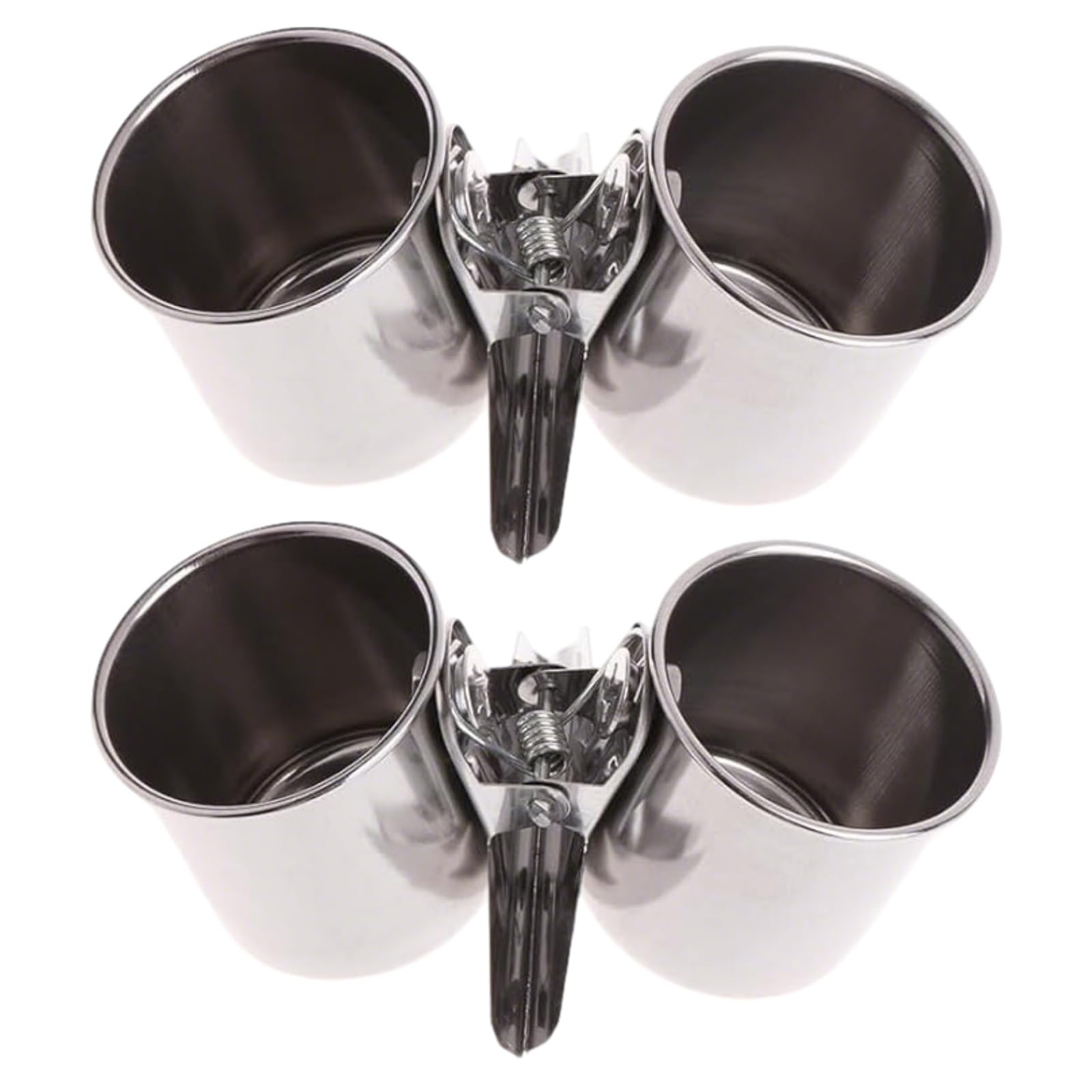 Dmykluc 2 PCS Stainless Steel Bird Bowls with Clamp Bird Cage Feeder and Water Dish Set Anti Spill Easy Clean Food Bowls for Parrot Small Animal Carrier Backpack Accessories