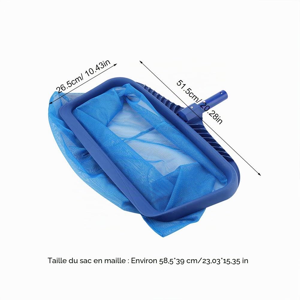 Tosuny Écrémeur de Piscine, écrémeur de Feuilles léger et de Haute qualité, Mailles Fines, Filet Profond, Bassin, Bassin, Baignoire Effectvie, Outil de Nettoyage, Bleu