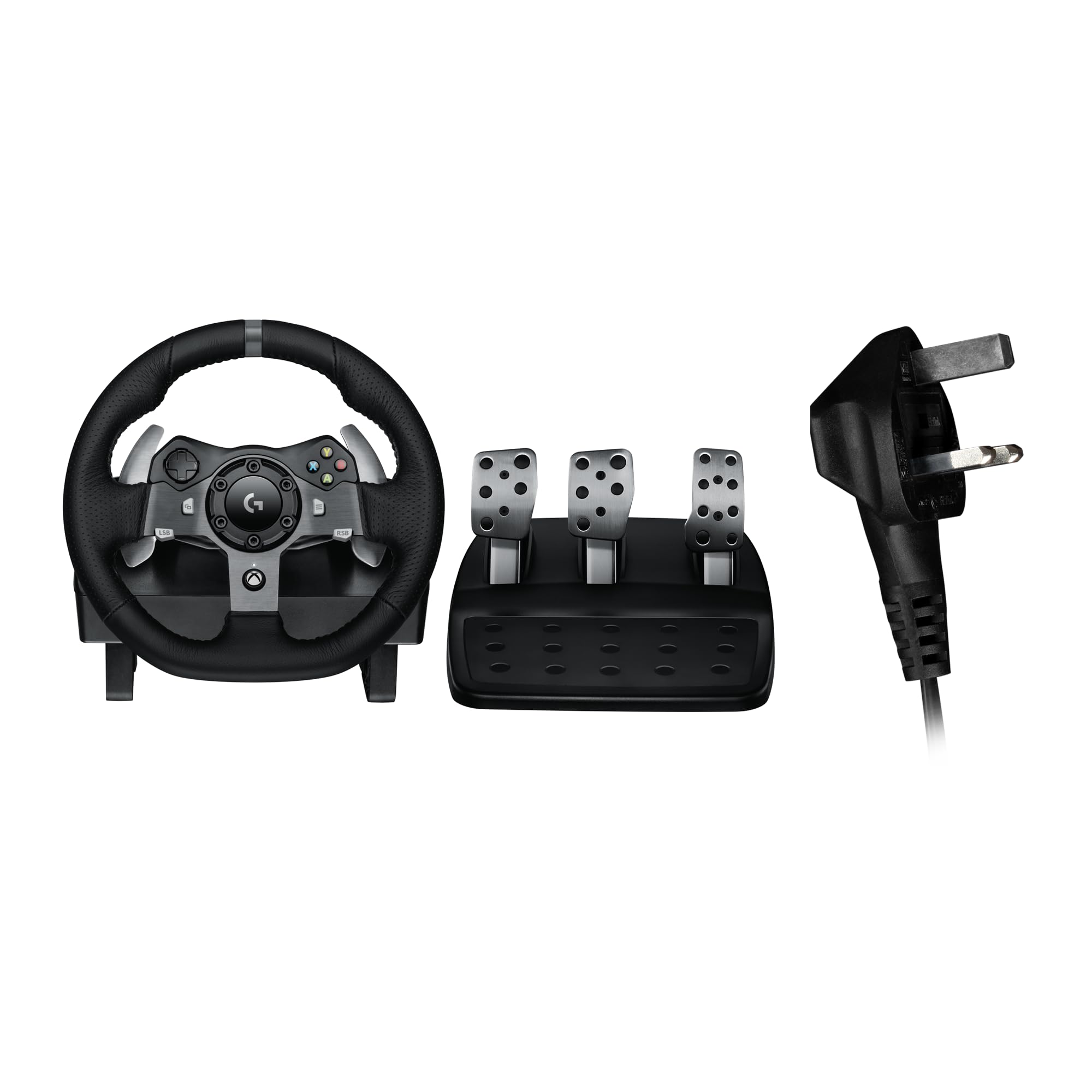 Logitech G G920 Driving Force volant de course et pédales pour Xbox Series X|S, Xbox One, PC et Mac, Prise éléctrique Anglaise - Noir