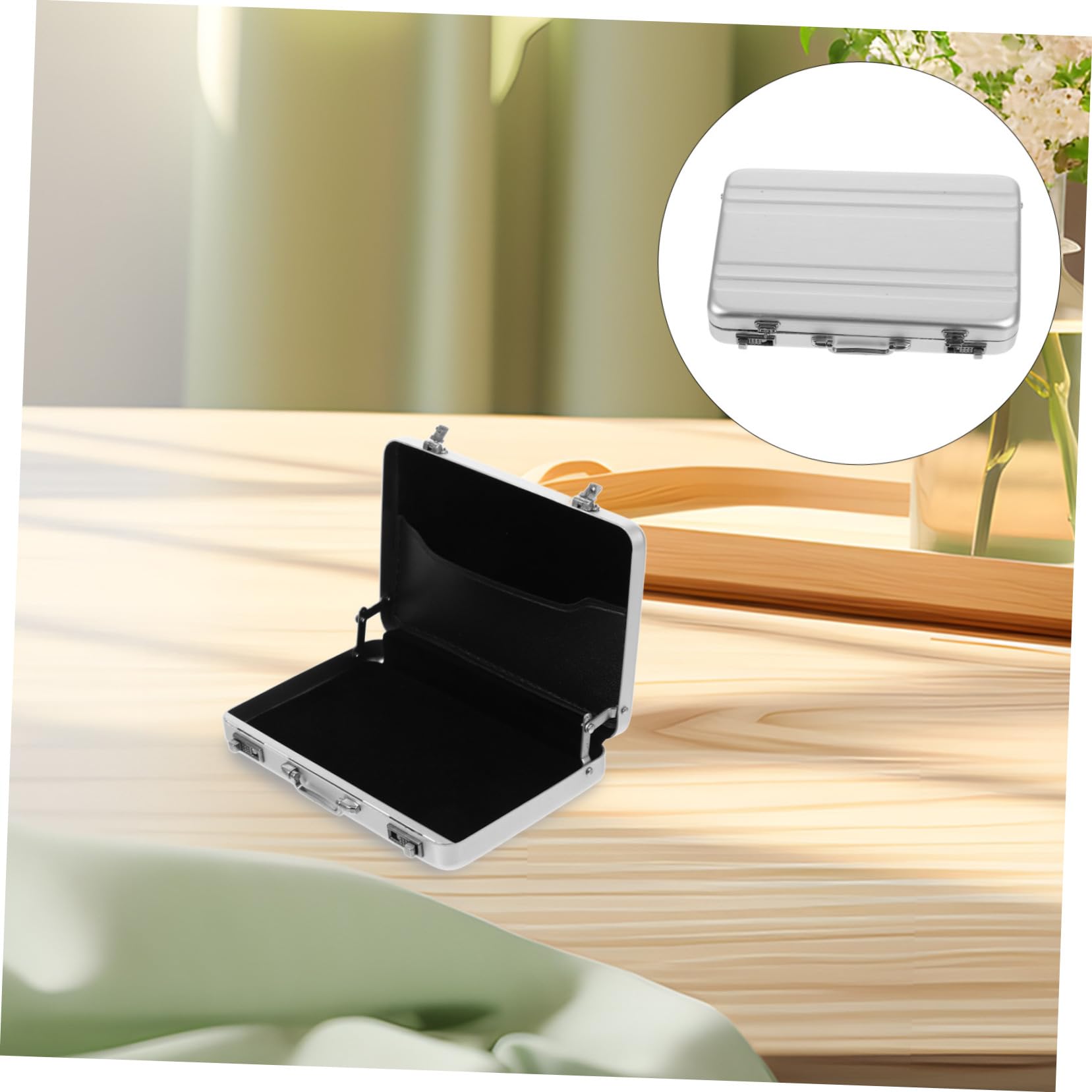 TEHAUX 4 Pezzi Scatola Porta Biglietti Da Visita Forniture Per Ufficio Organizzatore Per Schede Flash Forniture Per Ufficio Tavolo Porta Immagini Organizzatore Per Carte Di Credito