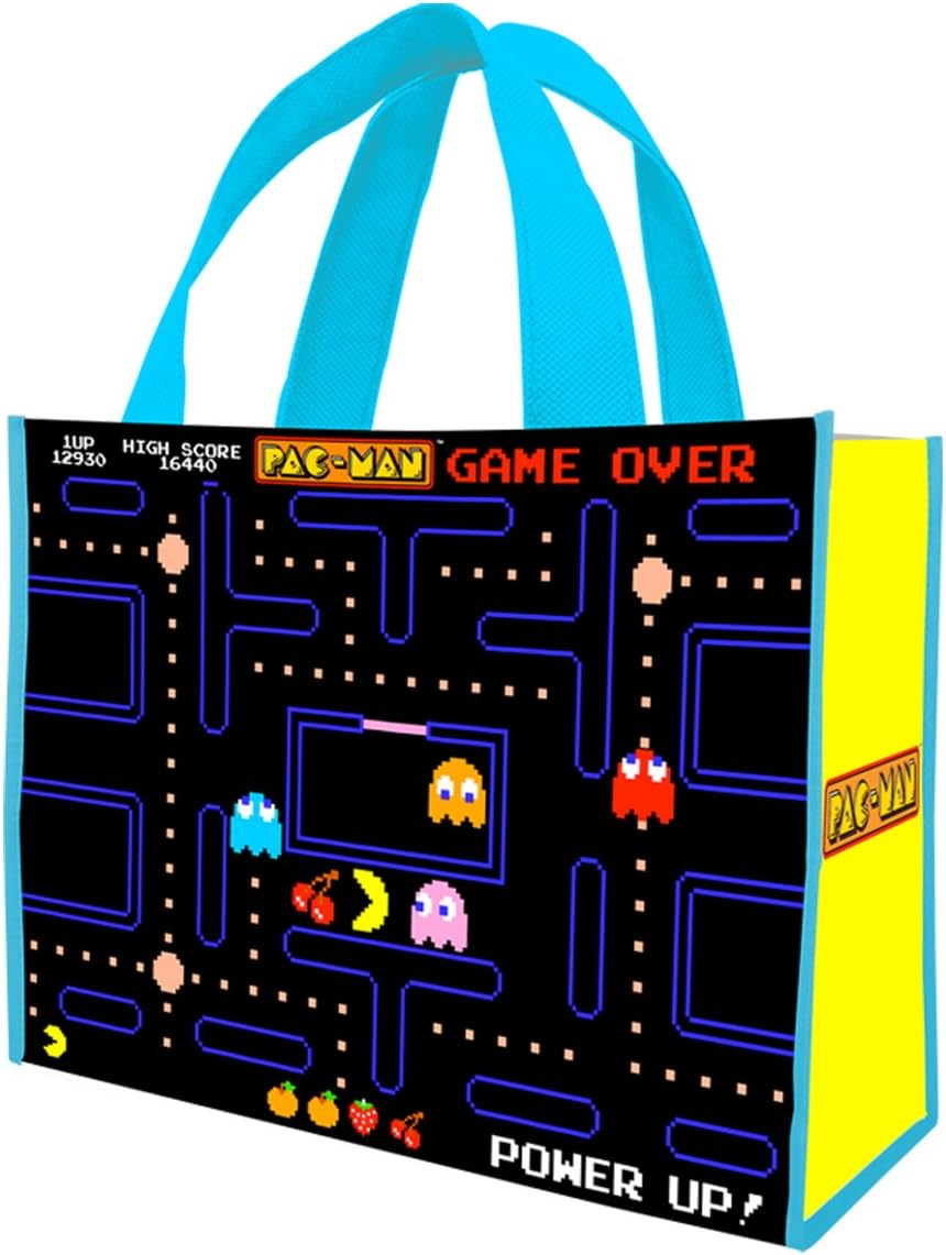 Vandor 69073 PAC-MAN Large Recycled Shopper Tote, Multicolored