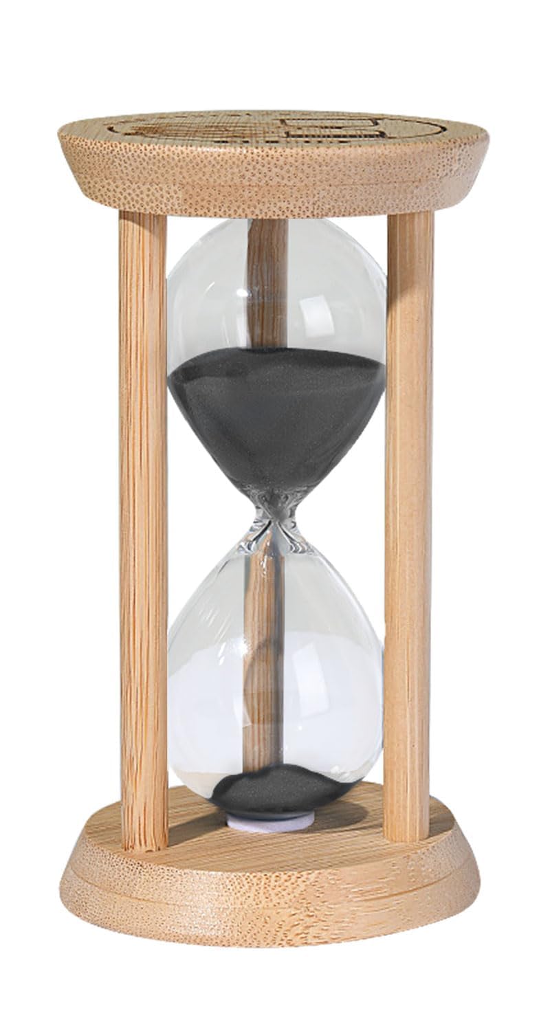 SuLiao Wooden Sand Timer 3 Minute Hourglass, Wood Black Sand Clock, Small Watch 3 Min Timer, Hour Glass Sandglass for Home, Reloj De Arenai, Office, Decorative, Game, Classroom