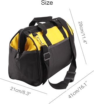 16 Inch Tool Tote Bag Organizer Canvas Wide Open Mouth with Shoulder Strap