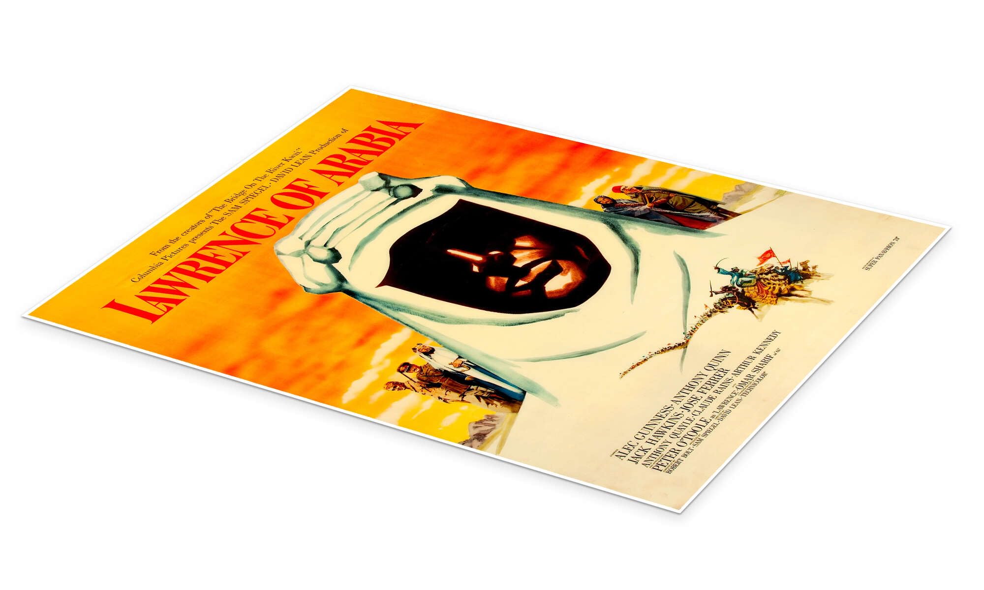 Lawrence of Arabia Poster | 100 x 130 cm Arancione Quadri Decorazione per pareti