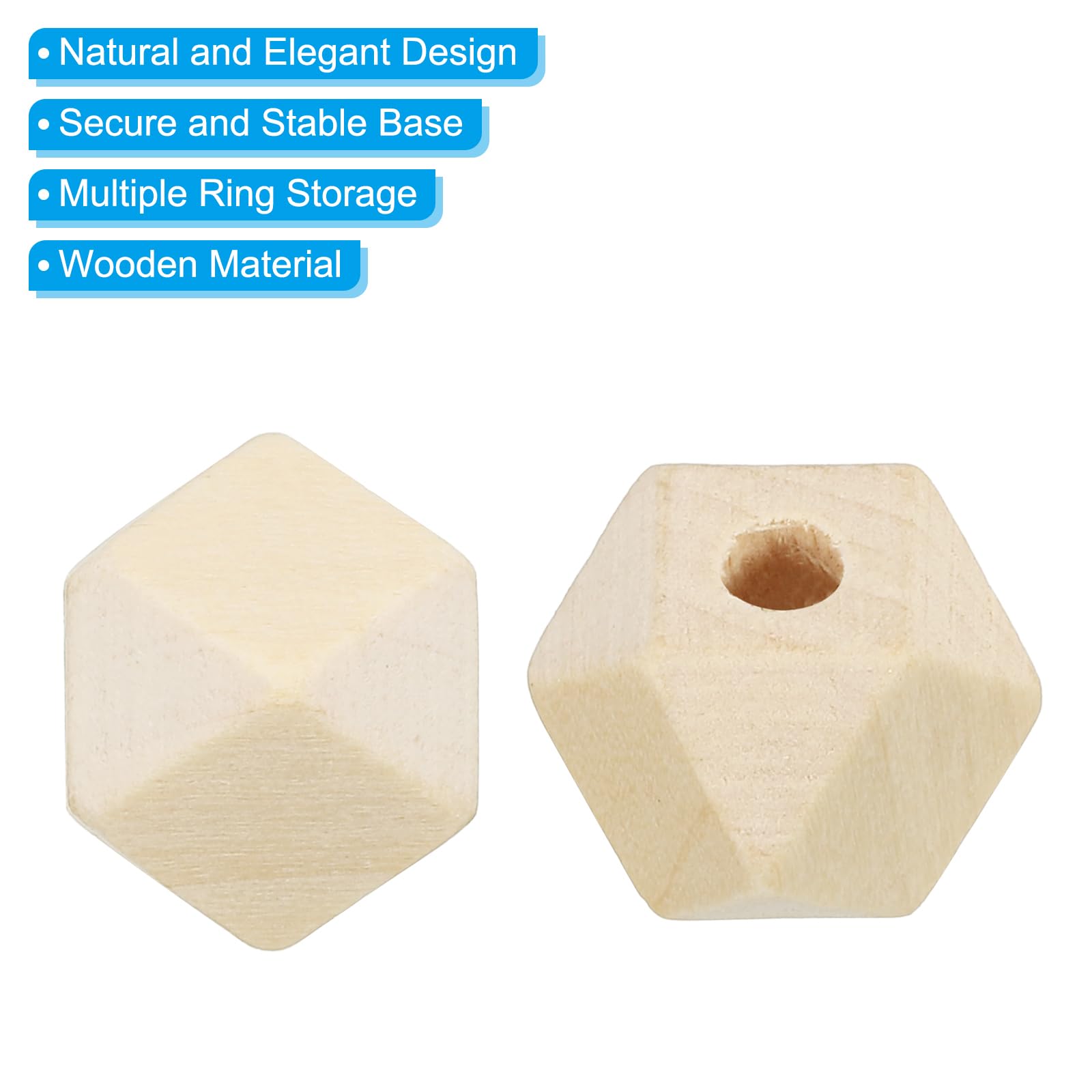 PATIKIL 12mm Natural Wood Beads - Image 4