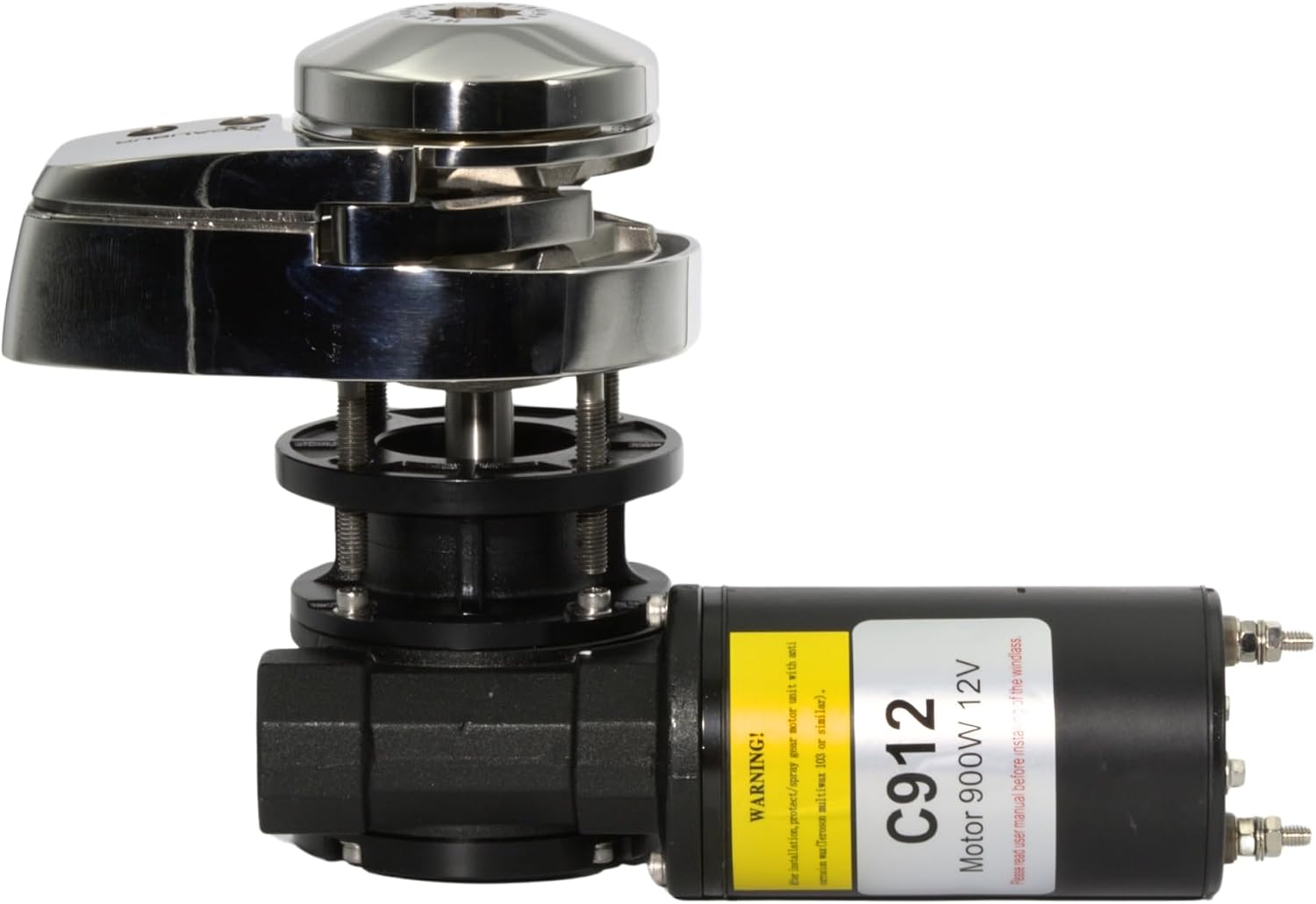 Excalibur Vertical or Horizontal Windlass Anchor Systems - 600W-900W, 12V DC, 992-1452 lbs Pulling Power, 316 Stainless Steel Housing, Chain 1/4 Inch HT G4 and Rope 1/2 Inch, for Boats Up to 40 FT