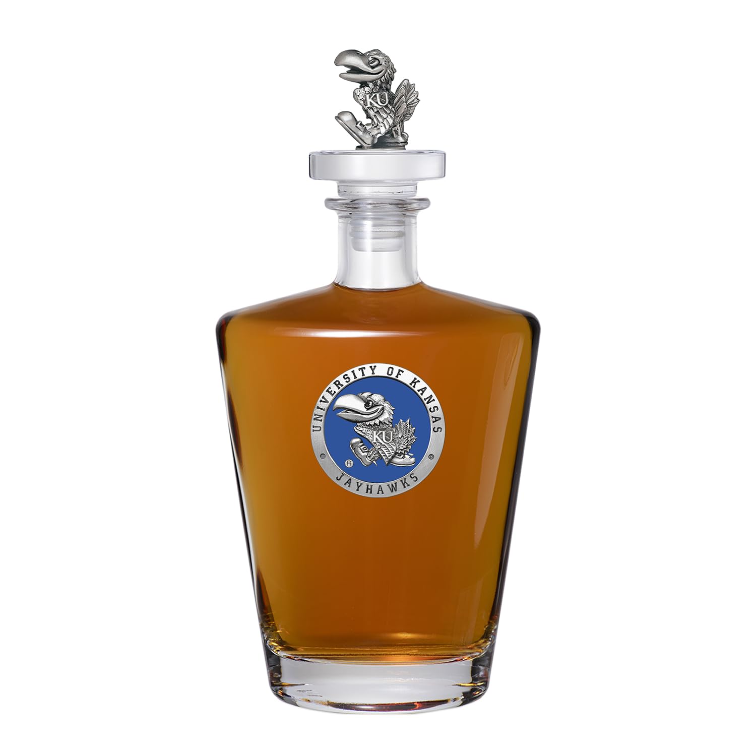 Heritage Pewter Kansas Royal Decanter with 3D Stopper | 30 OZ Liquor Pourer | Expertly Crafted Pewter Glass