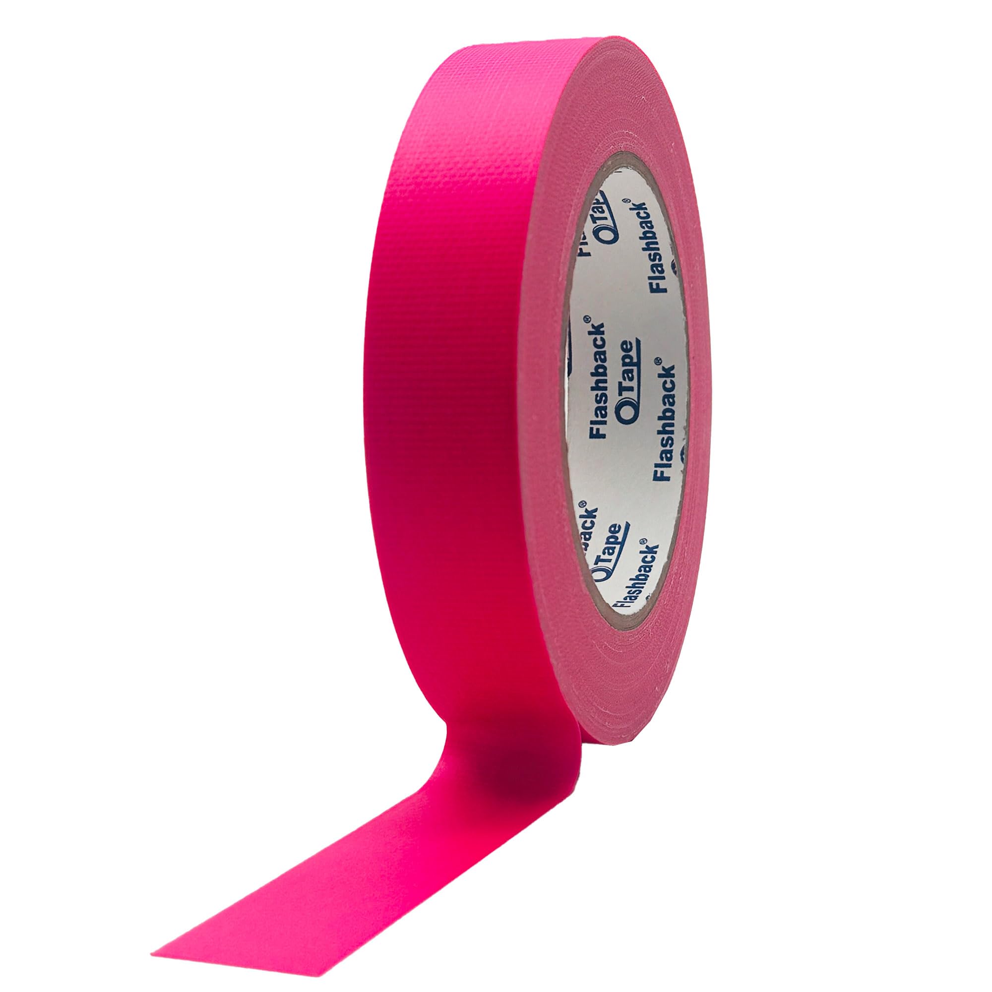 FlashBack Dayglo Fluorescent UV Blacklight Cloth Tape - Hula Hoop & Stage Grip - 24mm x 22.8 m (25 yd / 75 ft) (Pink)