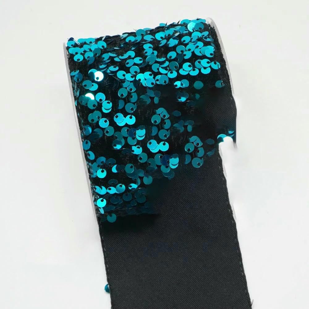 Nastro di velluto con paillettes, rotolo da 75 mm, 3 pollici, 25 iarde, fai da te, per fiocchi per capelli, decorazioni natalizie, accessori fatti a mano - O5102719-75 mm, 25 iarde