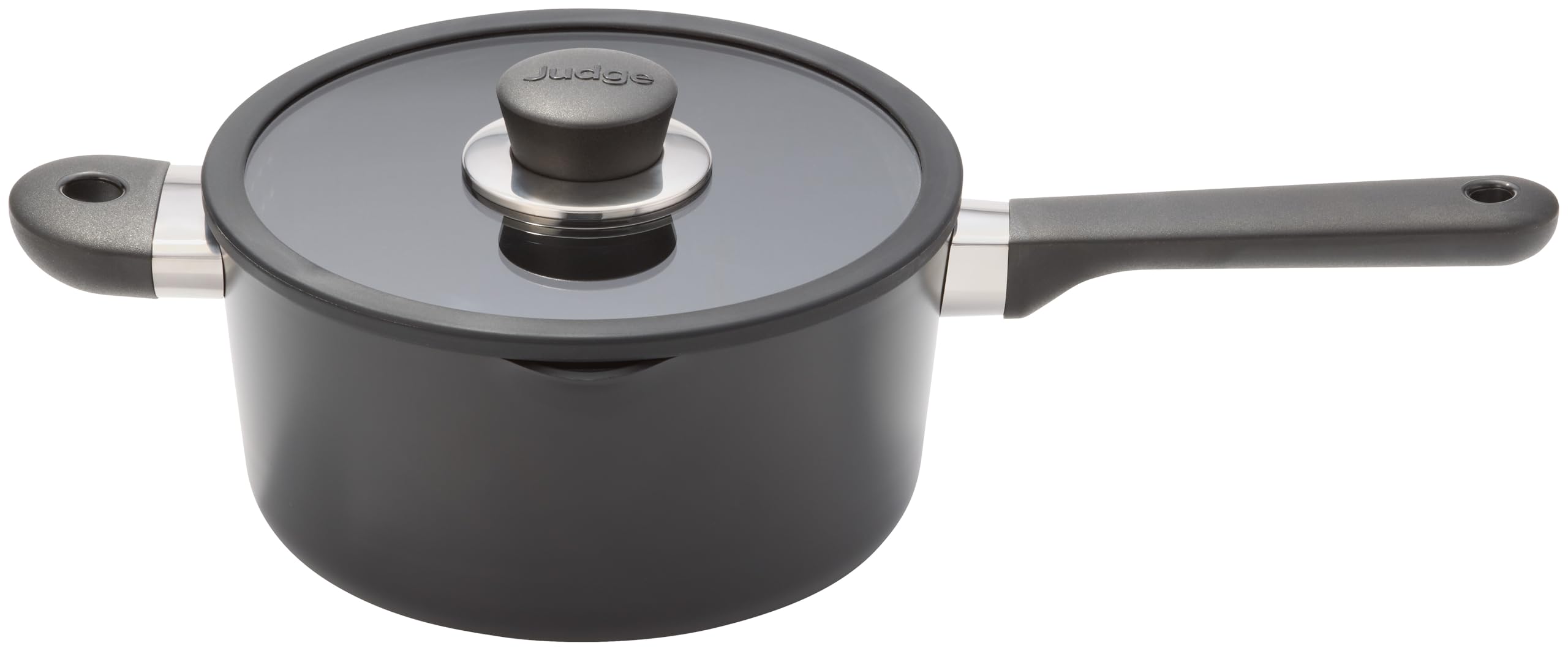 Judge Vista Ceramic 20cm Draining Saucepan – 3L, Aluminium Base with Non-Stick Ceramic Coating, Stay Cool Handles, Induction Suitable, Dishwasher Safe